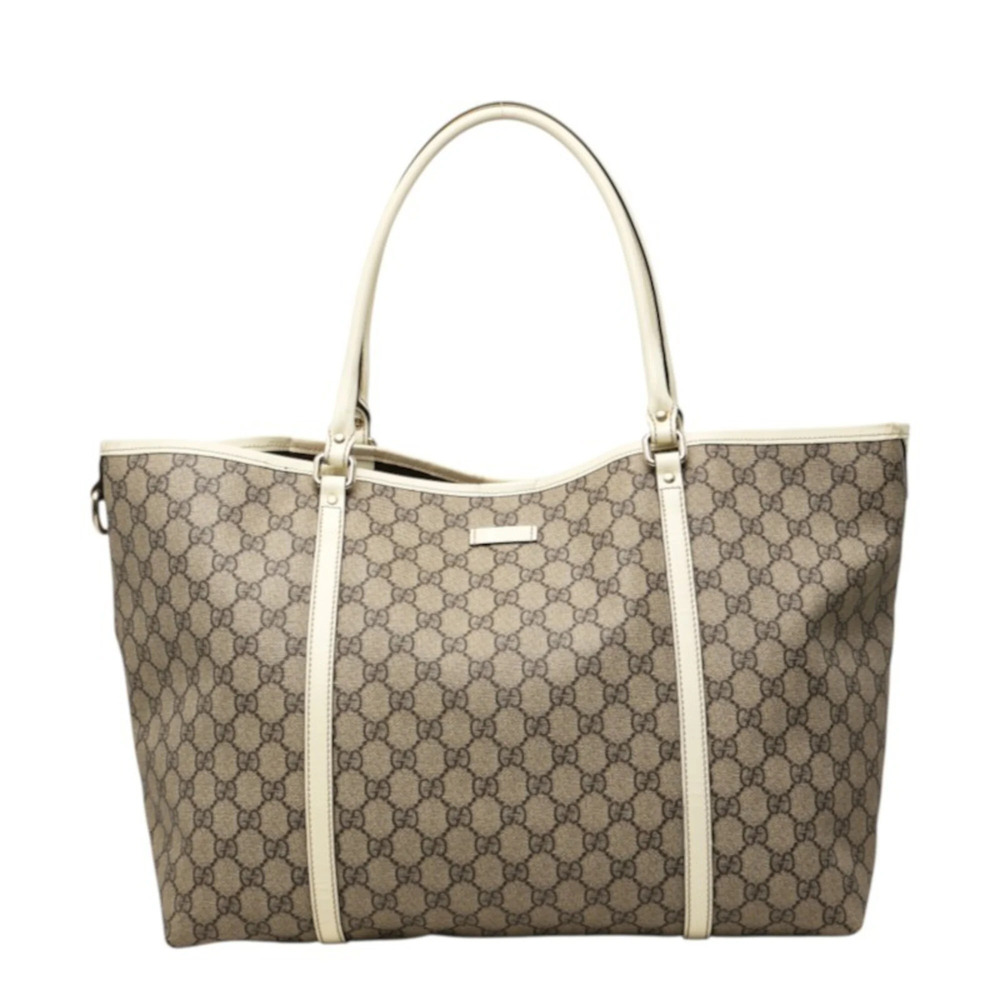 Gucci GG Supreme Tote Bag Handbag 197954 Beige Ivory Leather Women's GUCCI
